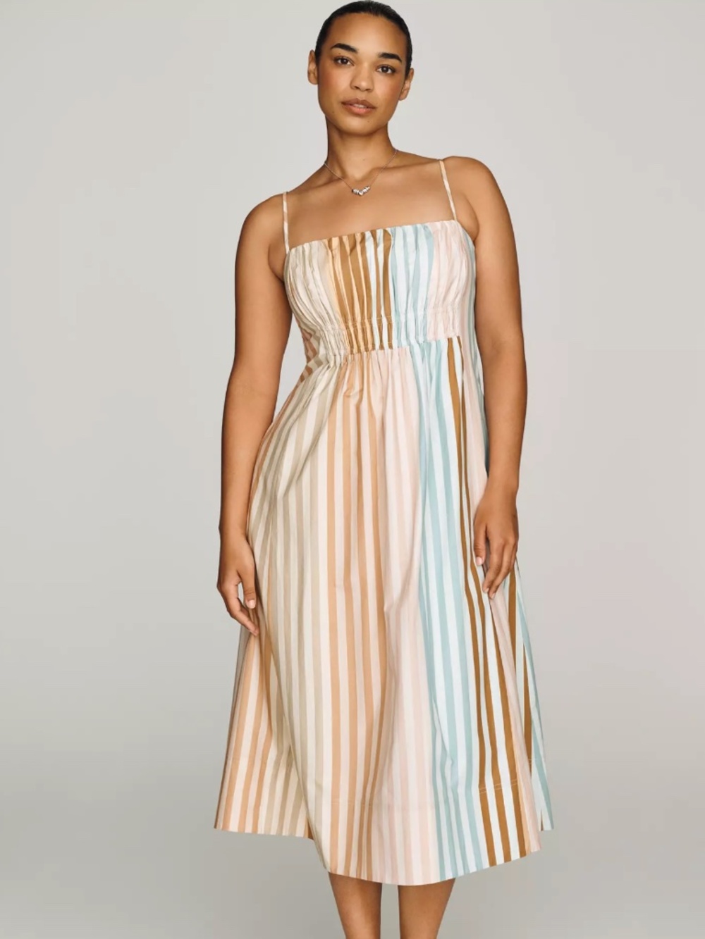 Anthropologie Maeve 100% Cotton Ruched Midi Dress 3X
